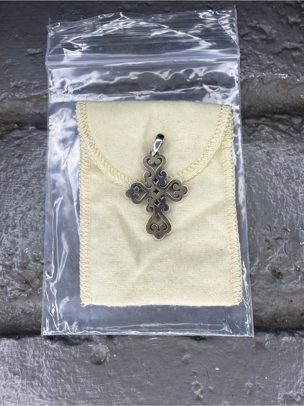 Retired James Avery Sterling Silver Scrolled Cross Pendant